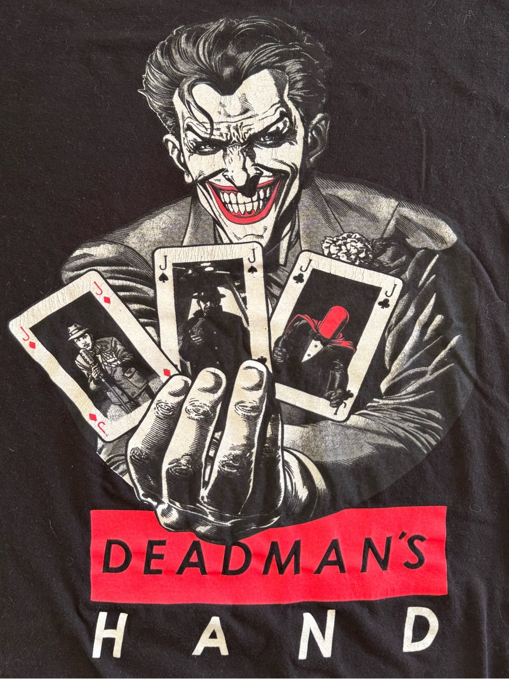 DC Comics The Joker "Deadman's Hand" Graphic T-Shirt Men's Size Large Black